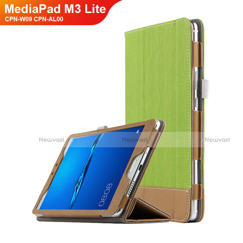 Leather Case Stands Flip Cover L01 for Huawei MediaPad M3 Lite 8.0 CPN-W09 CPN-AL00 Green