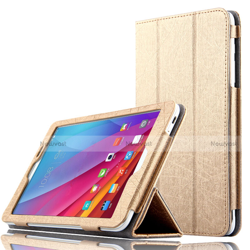 Leather Case Stands Flip Cover L01 for Huawei Mediapad T1 7.0 T1-701 T1-701U Gold