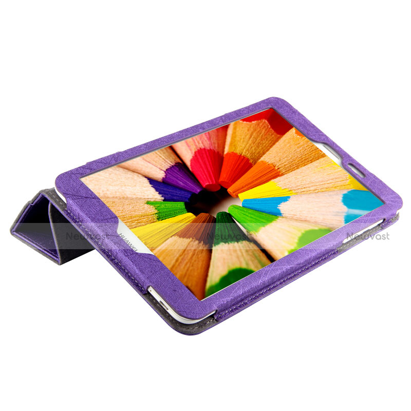 Leather Case Stands Flip Cover L01 for Huawei Mediapad T2 7.0 BGO-DL09 BGO-L03 Purple