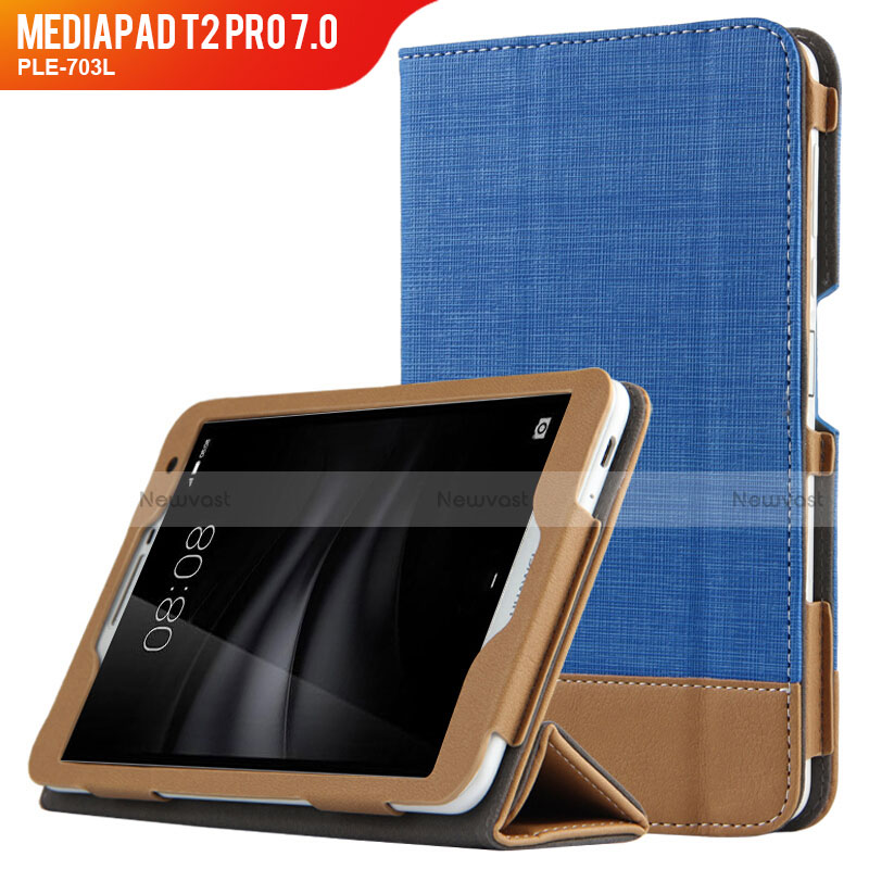 Leather Case Stands Flip Cover L01 for Huawei MediaPad T2 Pro 7.0 PLE-703L Blue