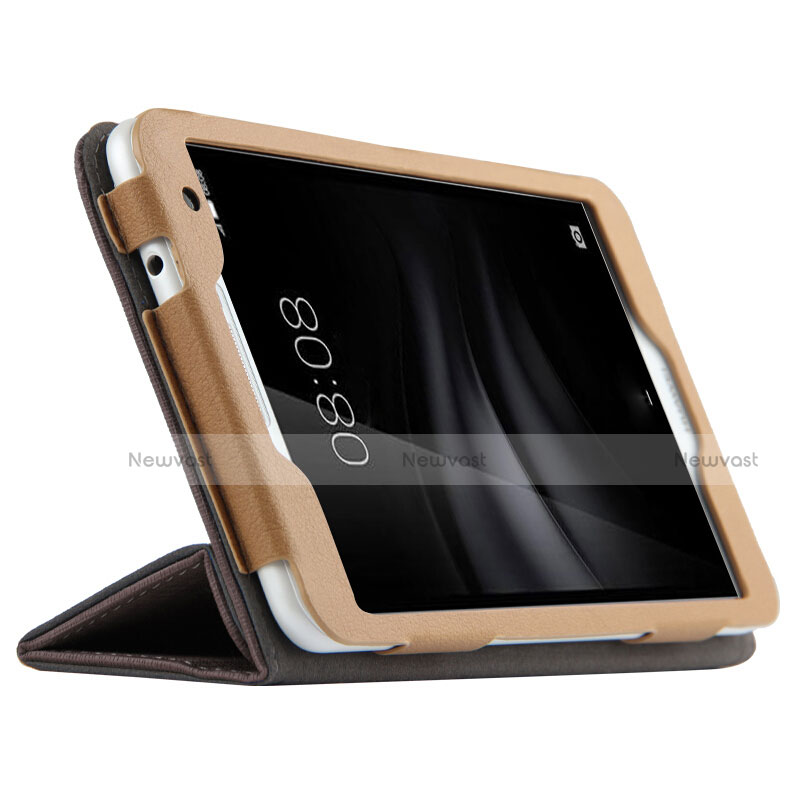 Leather Case Stands Flip Cover L01 for Huawei MediaPad T2 Pro 7.0 PLE-703L Brown