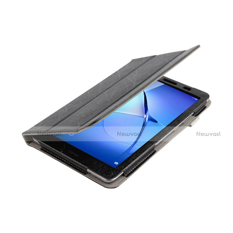 Leather Case Stands Flip Cover L01 for Huawei MediaPad T3 8.0 KOB-W09 KOB-L09 Black