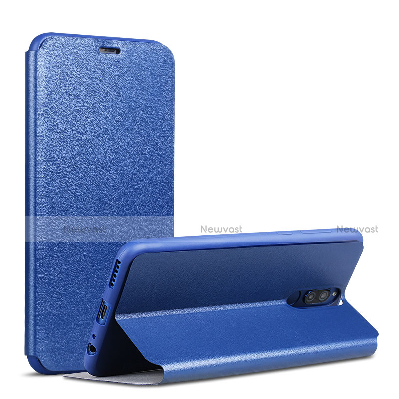 Leather Case Stands Flip Cover L01 for Huawei Nova 2i Blue