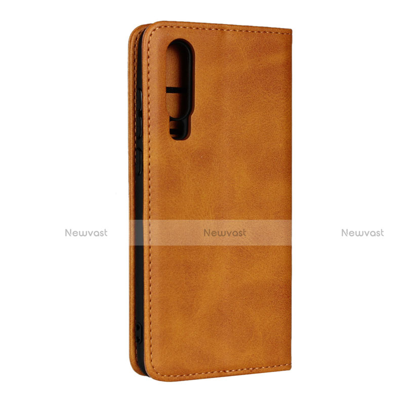 Leather Case Stands Flip Cover L01 for Huawei P30 Orange