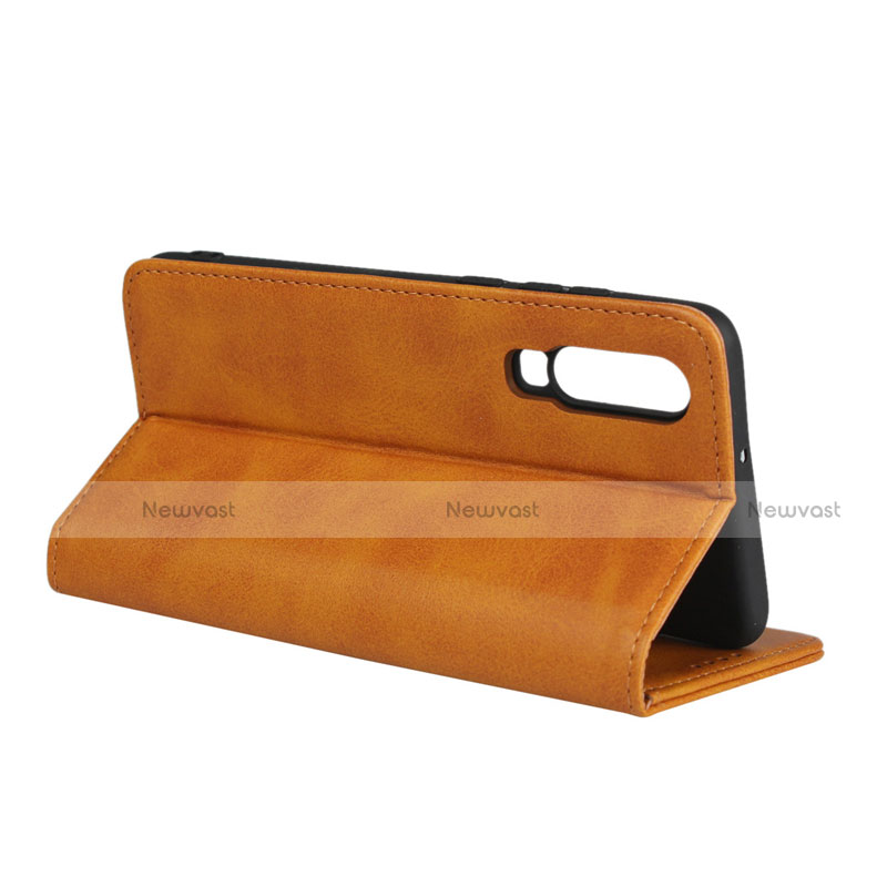 Leather Case Stands Flip Cover L01 for Huawei P30 Orange