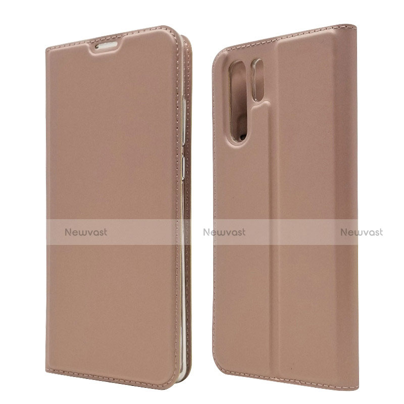 Leather Case Stands Flip Cover L01 for Huawei P30 Pro Rose Gold