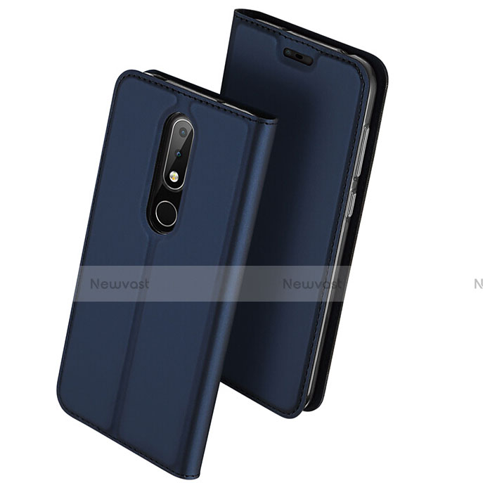 Leather Case Stands Flip Cover L01 for Nokia 6.1 Plus Blue