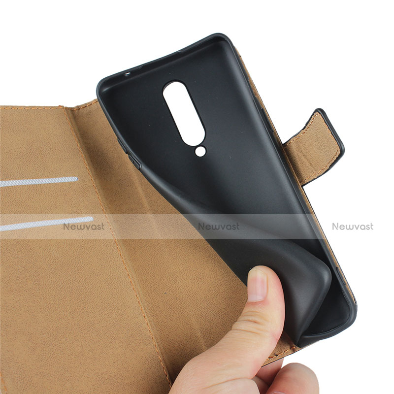 Leather Case Stands Flip Cover L01 for OnePlus 8 Black