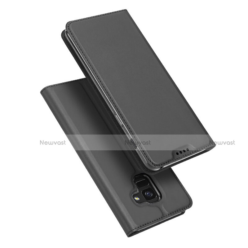 Leather Case Stands Flip Cover L01 for Samsung Galaxy A5 (2018) A530F Black