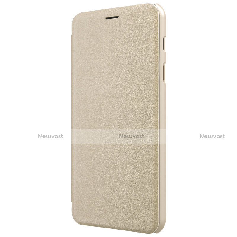 Leather Case Stands Flip Cover L01 for Samsung Galaxy C8 C710F Gold