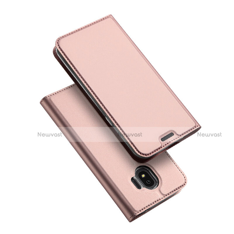 Leather Case Stands Flip Cover L01 for Samsung Galaxy Grand Prime Pro (2018) Rose Gold