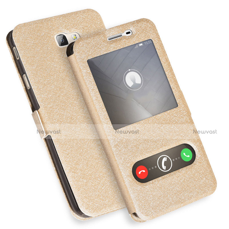 Leather Case Stands Flip Cover L01 for Samsung Galaxy J5 Prime G570F Gold