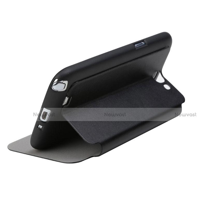 Leather Case Stands Flip Cover L01 for Samsung Galaxy Note 2 N7100 N7105 Black