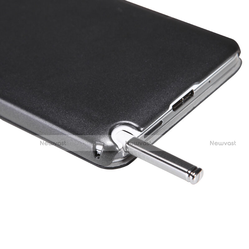 Leather Case Stands Flip Cover L01 for Samsung Galaxy Note 3 N9000 Black