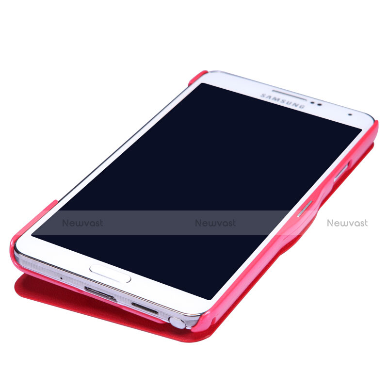 Leather Case Stands Flip Cover L01 for Samsung Galaxy Note 3 N9000 Red