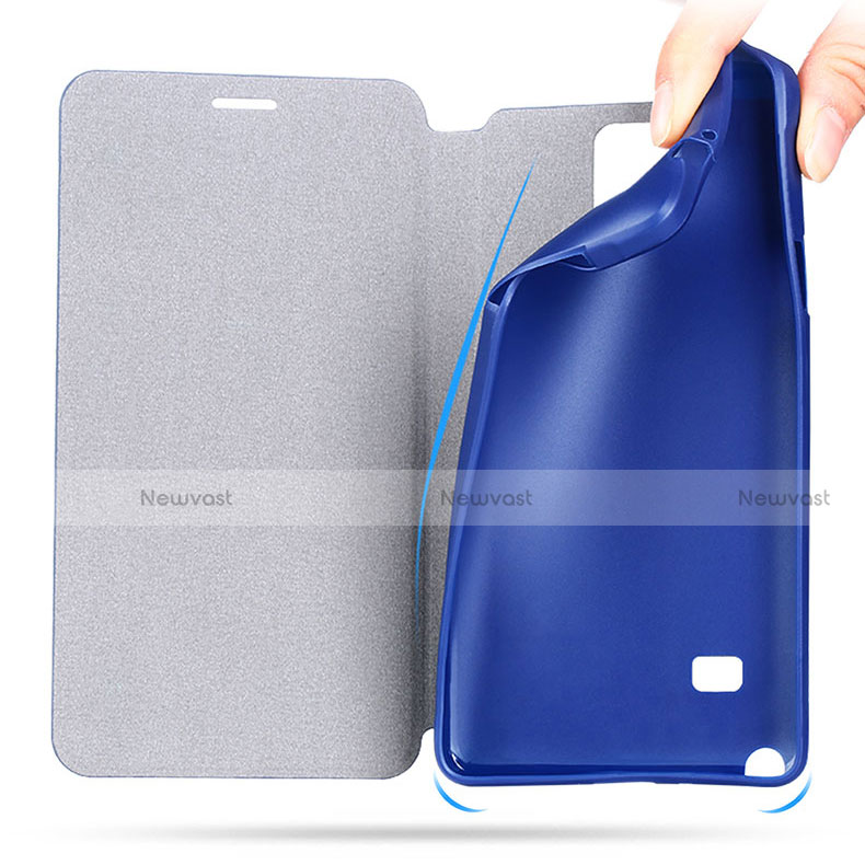 Leather Case Stands Flip Cover L01 for Samsung Galaxy Note 4 SM-N910F Blue