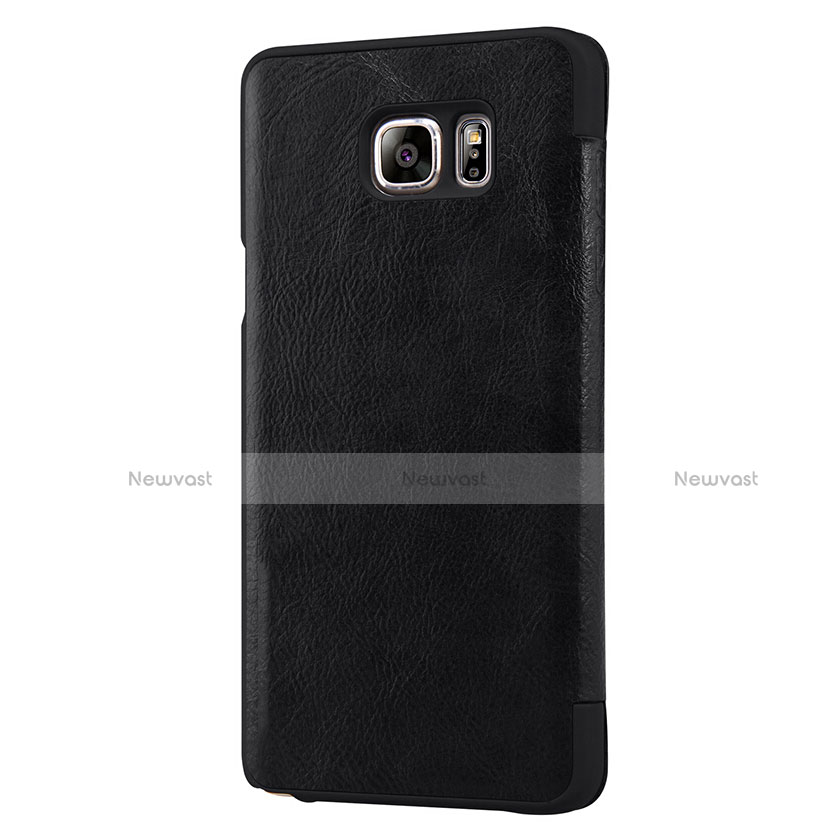 Leather Case Stands Flip Cover L01 for Samsung Galaxy Note 5 N9200 N920 N920F Black