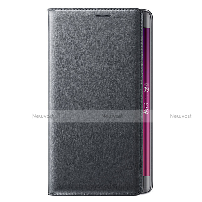 Leather Case Stands Flip Cover L01 for Samsung Galaxy Note Edge SM-N915F Black