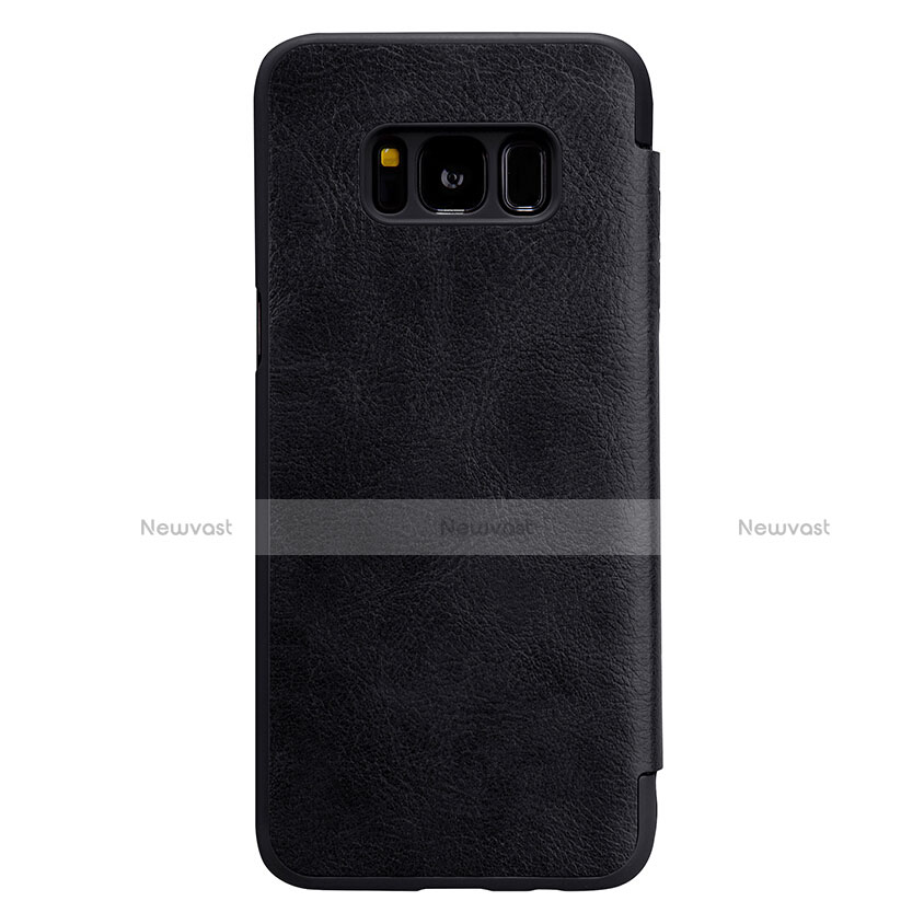 Leather Case Stands Flip Cover L01 for Samsung Galaxy S8 Black