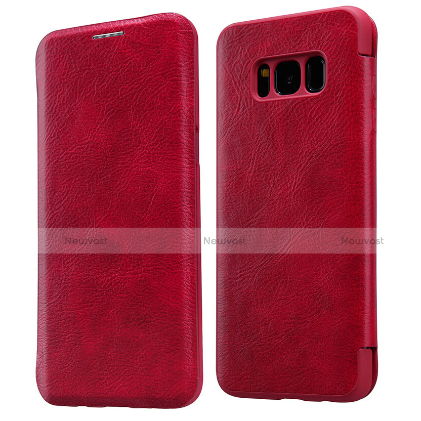 Leather Case Stands Flip Cover L01 for Samsung Galaxy S8 Plus Red