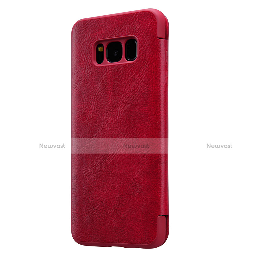 Leather Case Stands Flip Cover L01 for Samsung Galaxy S8 Plus Red