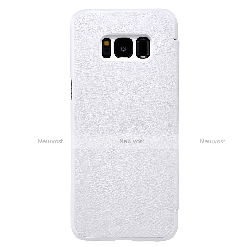 Leather Case Stands Flip Cover L01 for Samsung Galaxy S8 White