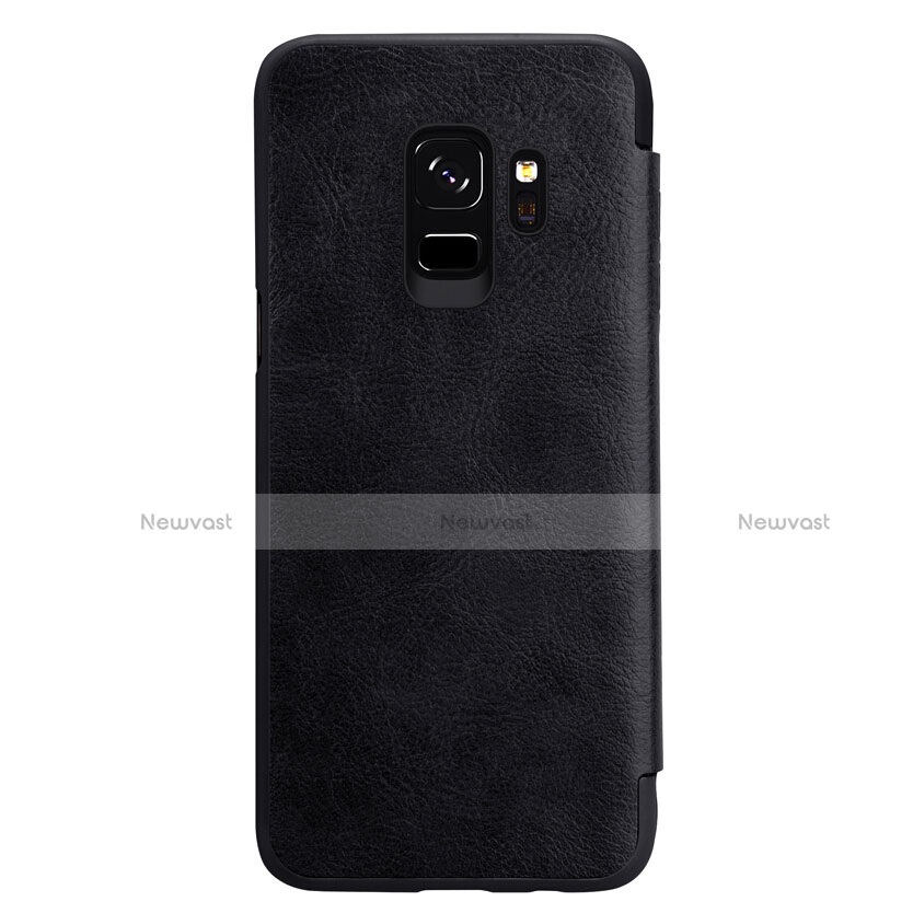 Leather Case Stands Flip Cover L01 for Samsung Galaxy S9 Black