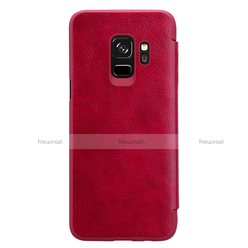 Leather Case Stands Flip Cover L01 for Samsung Galaxy S9 Red