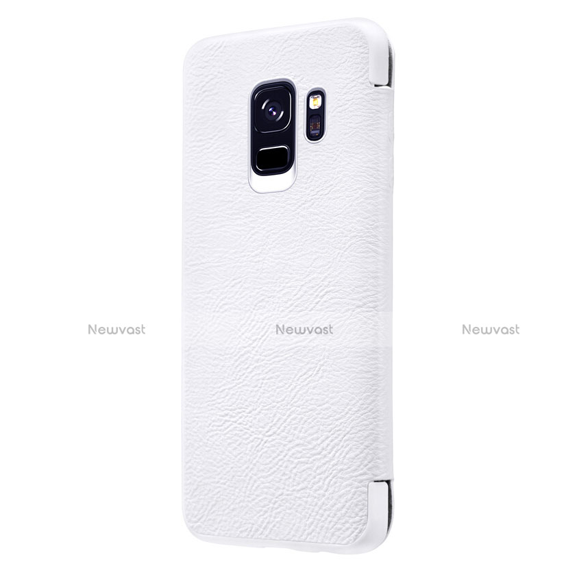 Leather Case Stands Flip Cover L01 for Samsung Galaxy S9 White