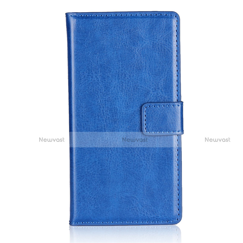 Leather Case Stands Flip Cover L01 for Sony Xperia XZ1 Compact Blue