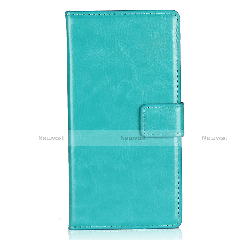 Leather Case Stands Flip Cover L01 for Sony Xperia XZ1 Compact Cyan