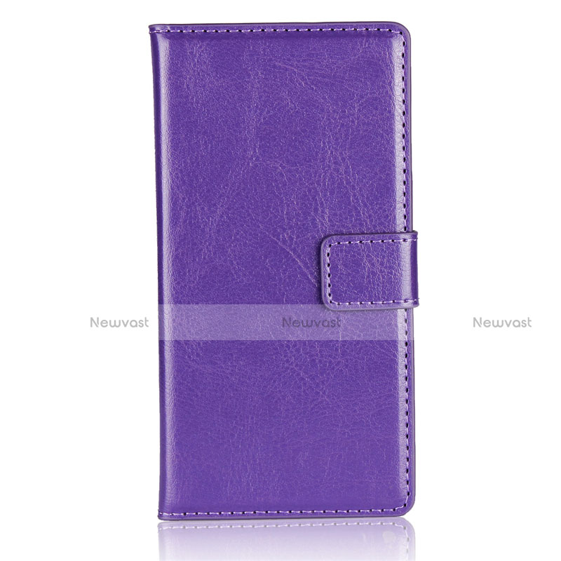 Leather Case Stands Flip Cover L01 for Sony Xperia XZ1 Compact Purple