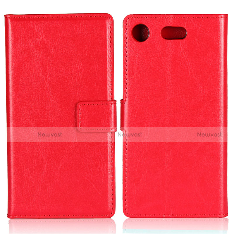 Leather Case Stands Flip Cover L01 for Sony Xperia XZ1 Compact Red