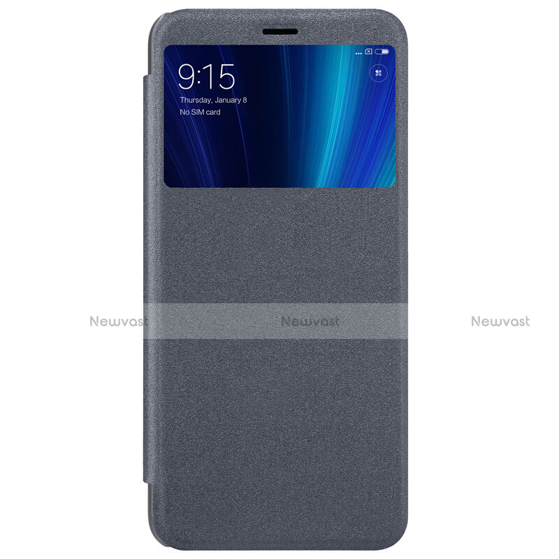 Leather Case Stands Flip Cover L01 for Xiaomi Mi A2 Black