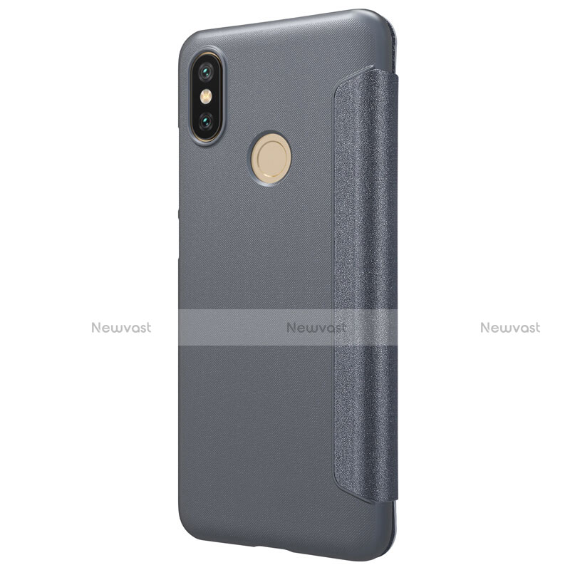 Leather Case Stands Flip Cover L01 for Xiaomi Mi A2 Black