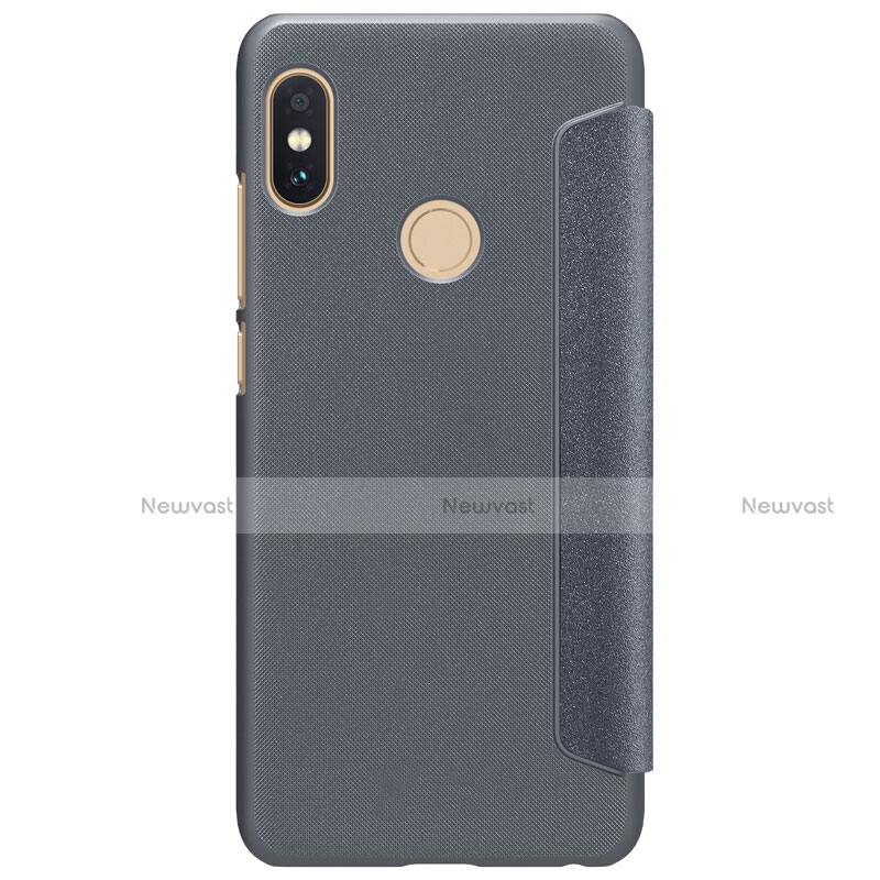 Leather Case Stands Flip Cover L01 for Xiaomi Redmi Note 5 AI Dual Camera Gray