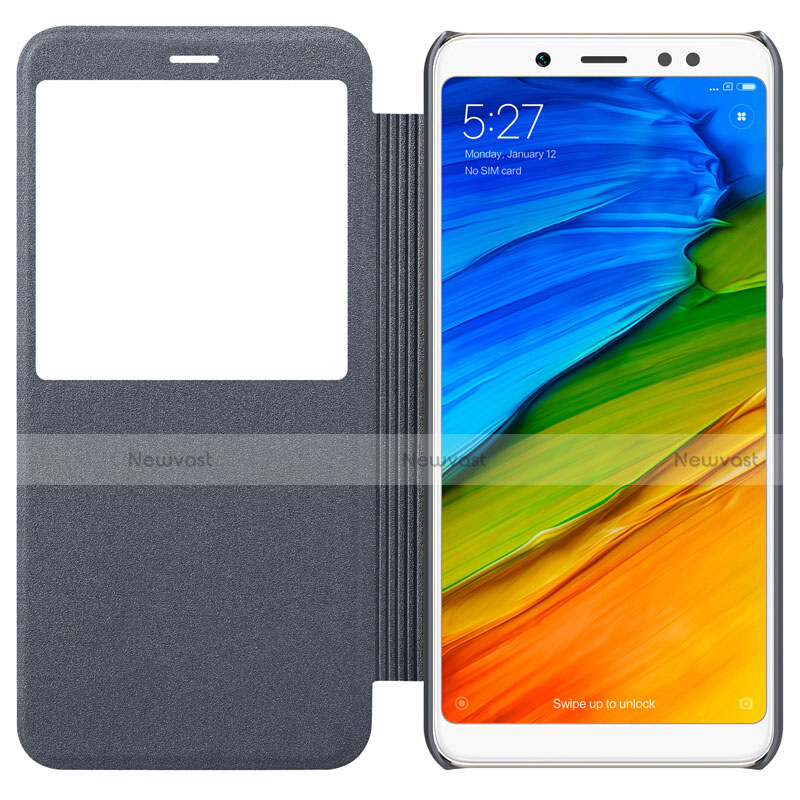 Leather Case Stands Flip Cover L01 for Xiaomi Redmi Note 5 AI Dual Camera Gray