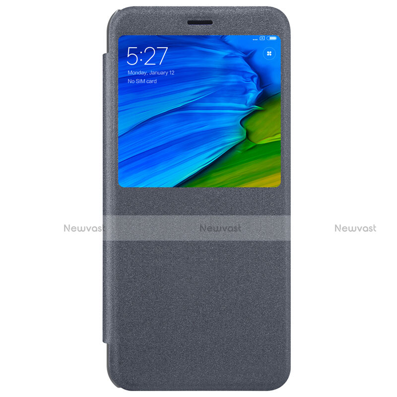 Leather Case Stands Flip Cover L01 for Xiaomi Redmi Note 5 AI Dual Camera Gray