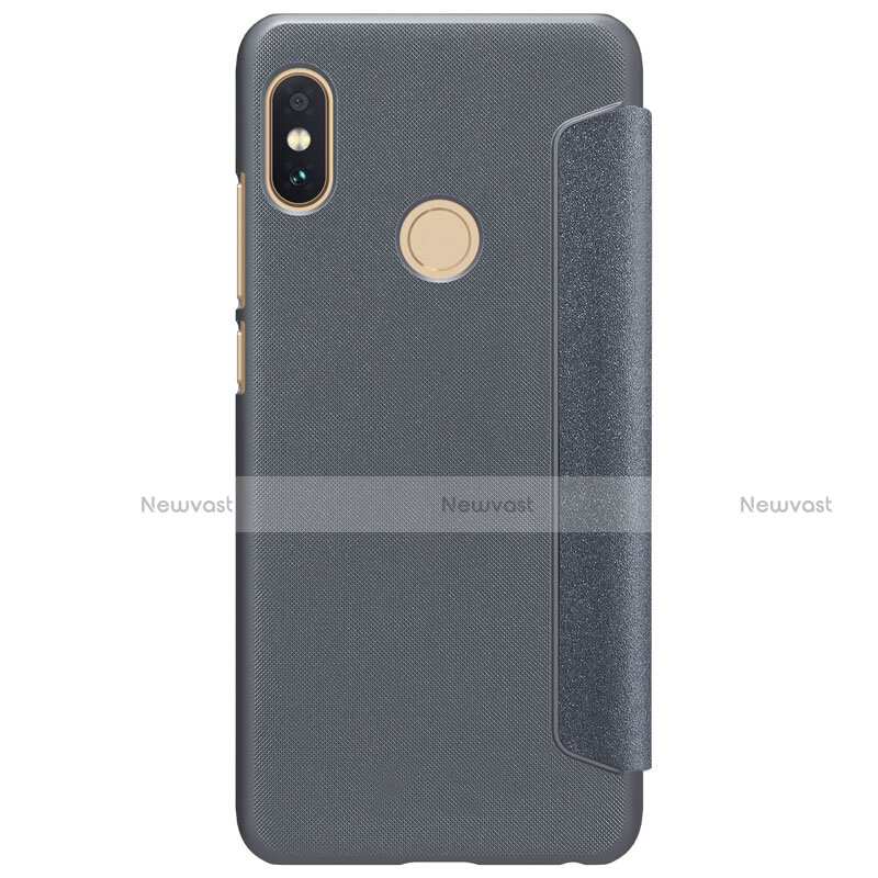 Leather Case Stands Flip Cover L01 for Xiaomi Redmi Note 5 Gray