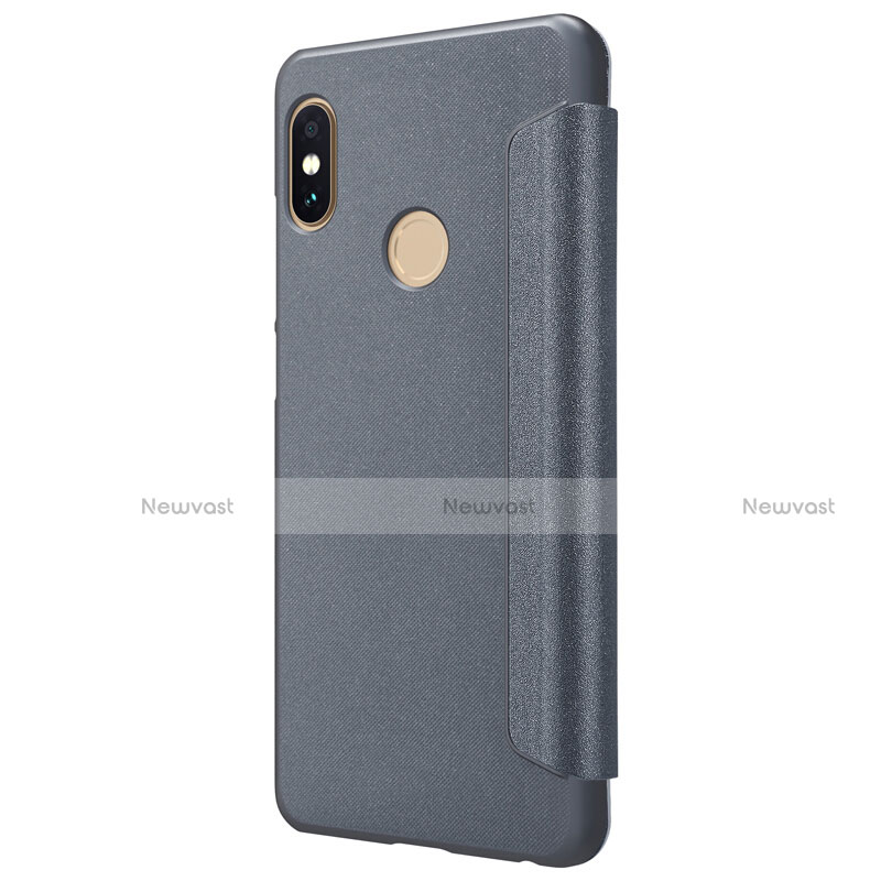 Leather Case Stands Flip Cover L01 for Xiaomi Redmi Note 5 Gray