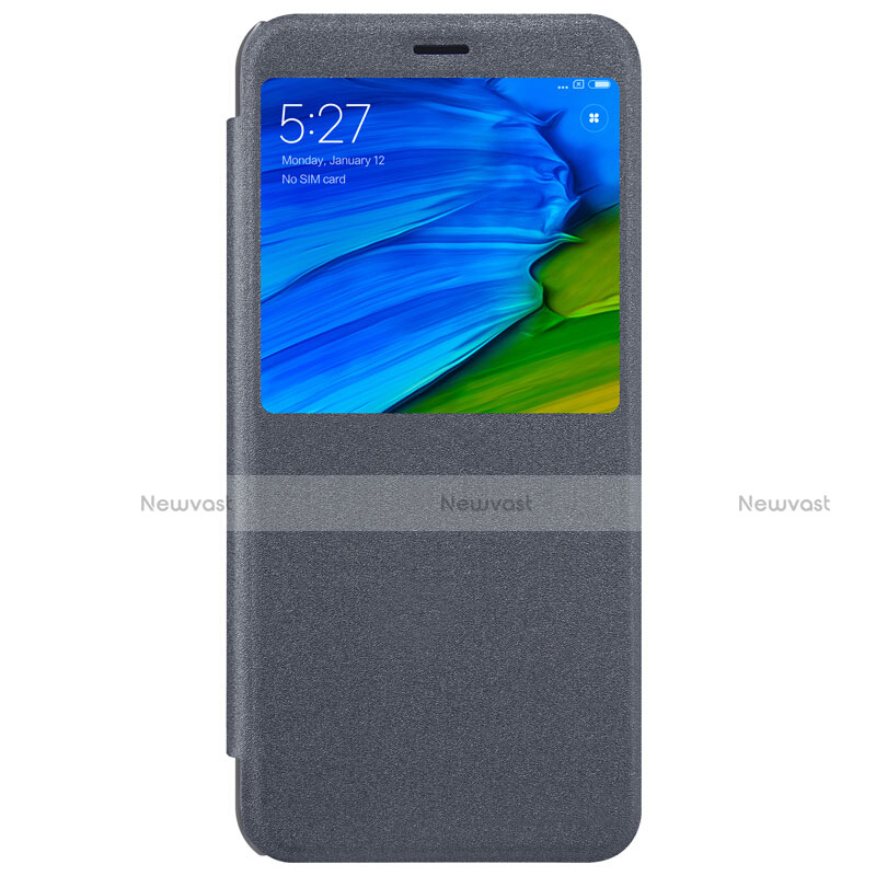 Leather Case Stands Flip Cover L01 for Xiaomi Redmi Note 5 Gray