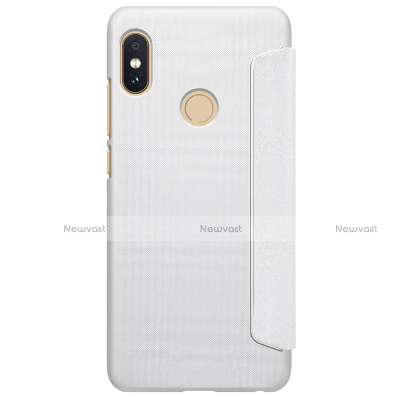 Leather Case Stands Flip Cover L01 for Xiaomi Redmi Note 5 White