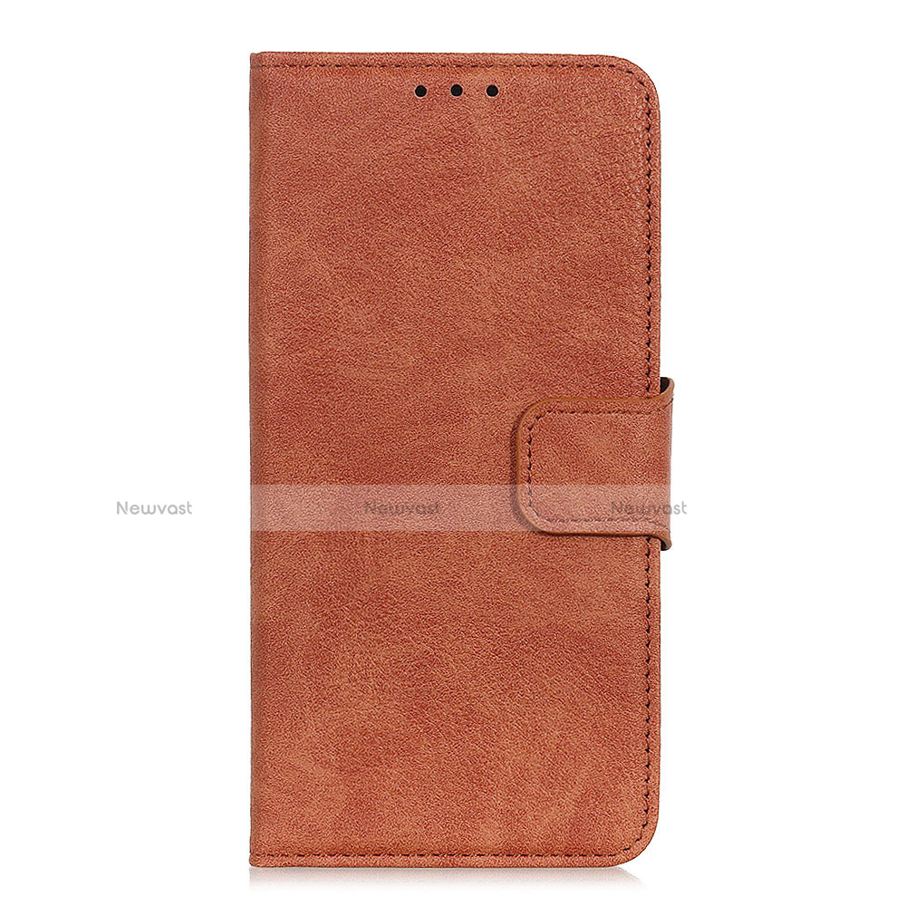 Leather Case Stands Flip Cover L01 Holder for Alcatel 1S (2019) Brown