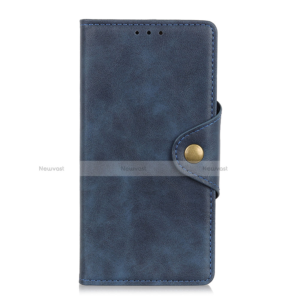 Leather Case Stands Flip Cover L01 Holder for Alcatel 3 (2019) Blue