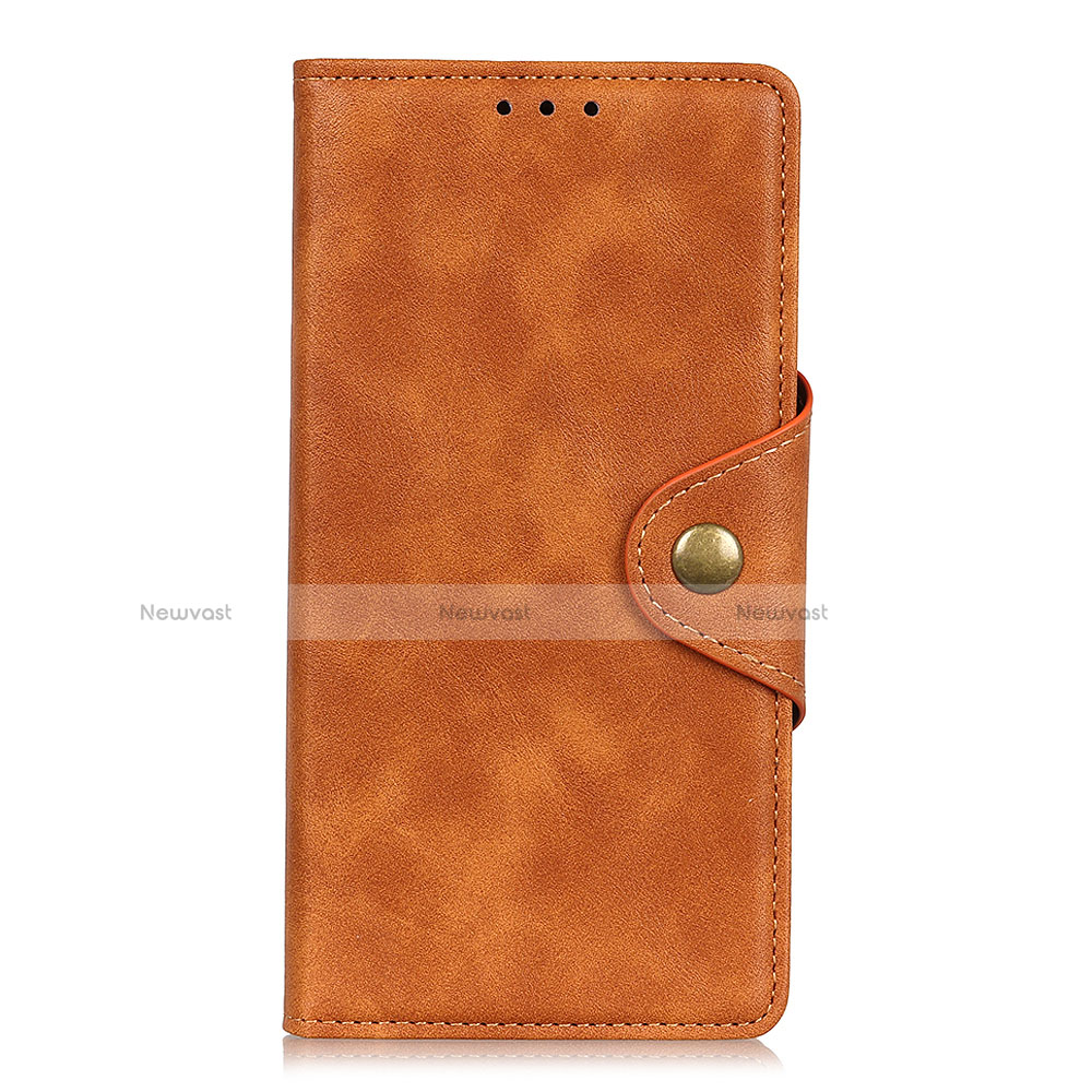 Leather Case Stands Flip Cover L01 Holder for Alcatel 3 (2019) Orange