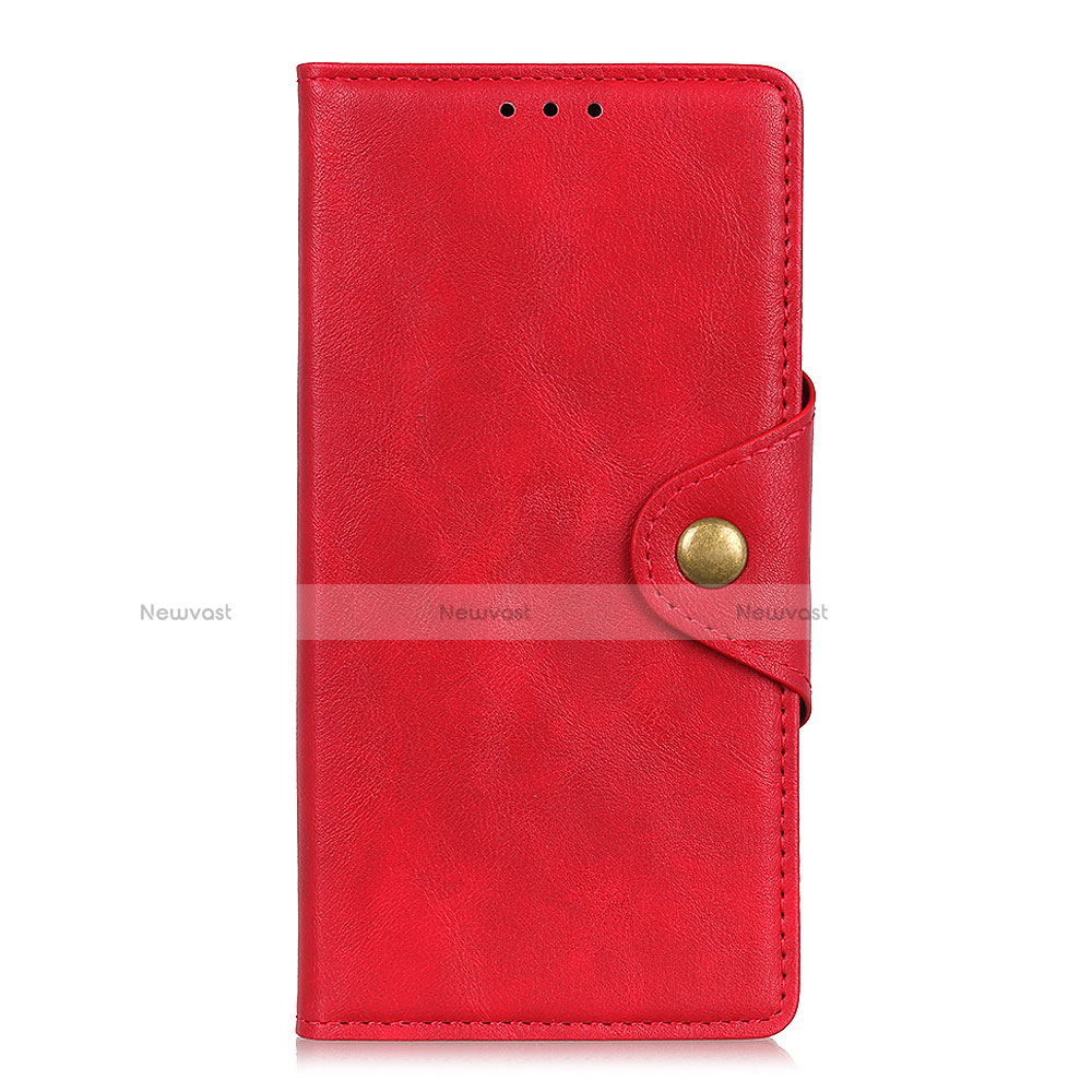 Leather Case Stands Flip Cover L01 Holder for Alcatel 3 (2019) Red