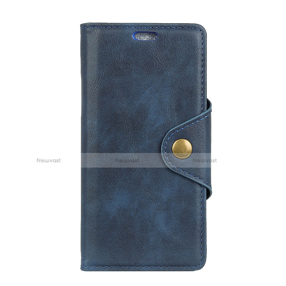 Leather Case Stands Flip Cover L01 Holder for Alcatel 3 Blue