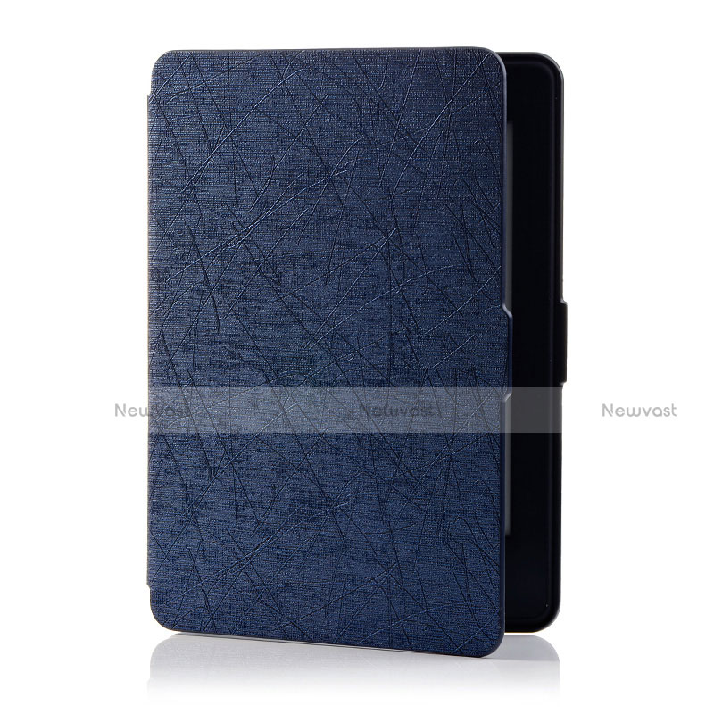 Leather Case Stands Flip Cover L01 Holder for Amazon Kindle 6 inch Blue