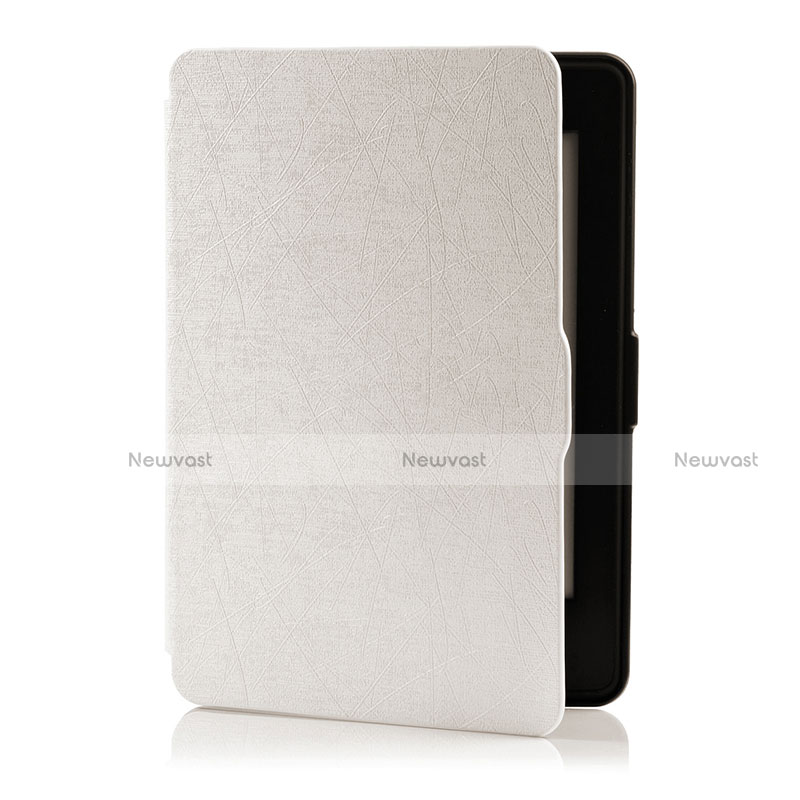 Leather Case Stands Flip Cover L01 Holder for Amazon Kindle 6 inch White