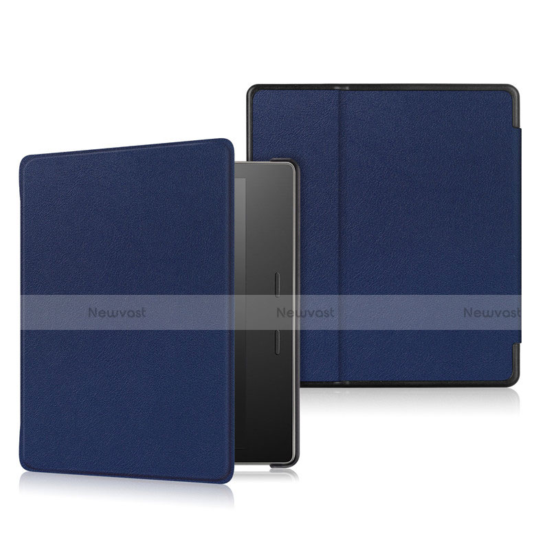 Leather Case Stands Flip Cover L01 Holder for Amazon Kindle Oasis 7 inch Blue